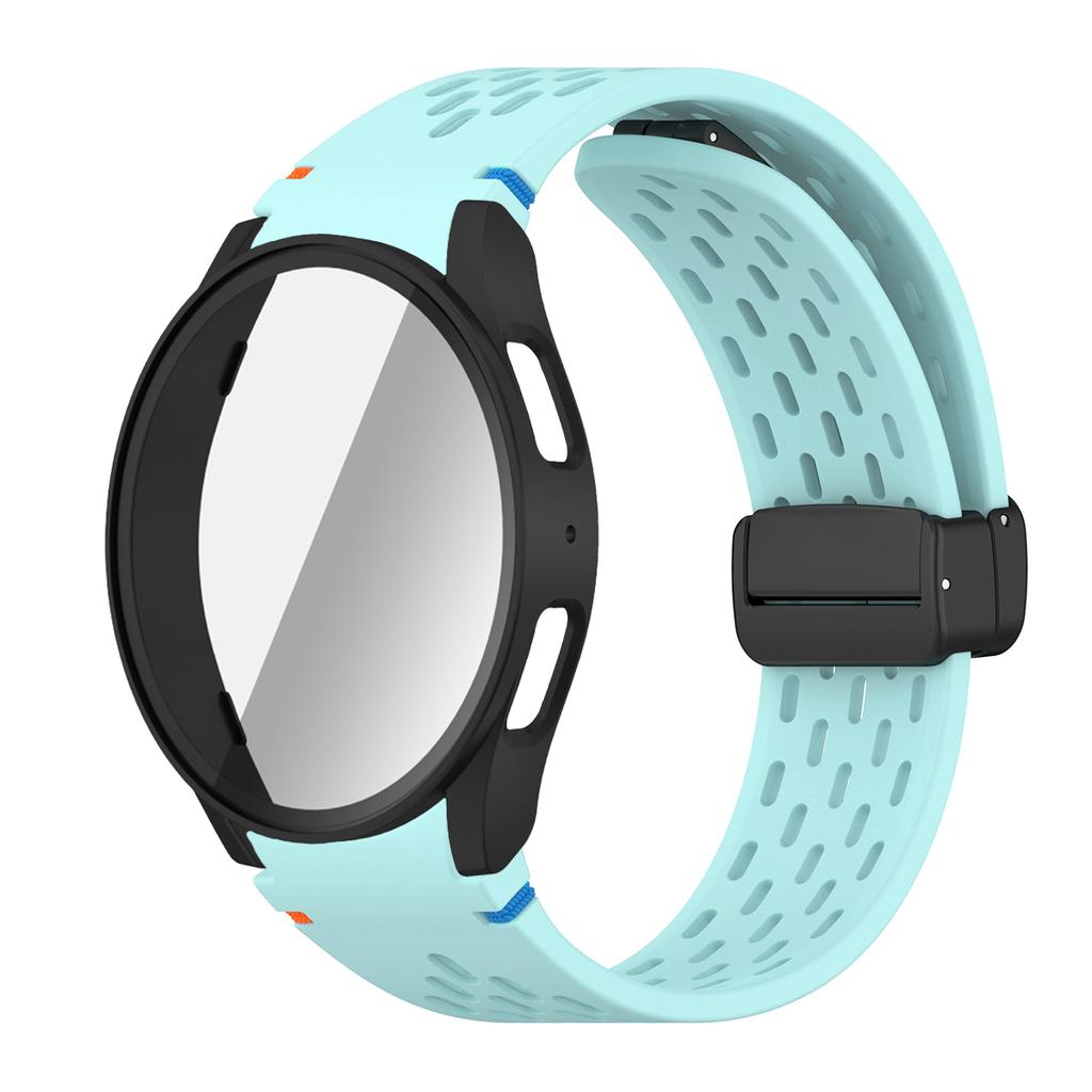 Case+Strap for Samsung Galaxy Watch 7 6 5 4 40/44mm Silicone Magnetic Band Tempered Glass Screen Film PC Protector Cover Bumper