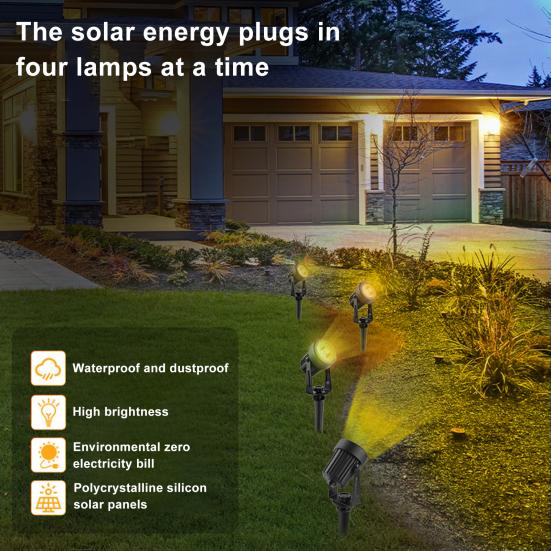 Outdoor Solar Spot Light with Stake 270-Degree Adjustable Super Bright IP65 Waterproof Auto