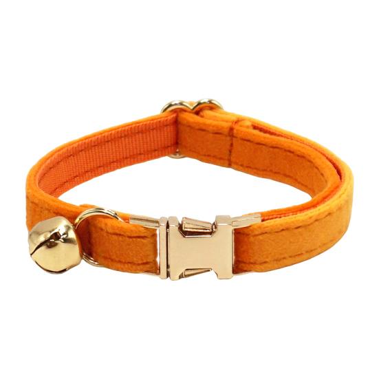 Cat Collar Velvet Solid Color Pet Chocker Necklace with Bell Adjustable Neck Collar for Cat Kitten Puppy Small Dogs