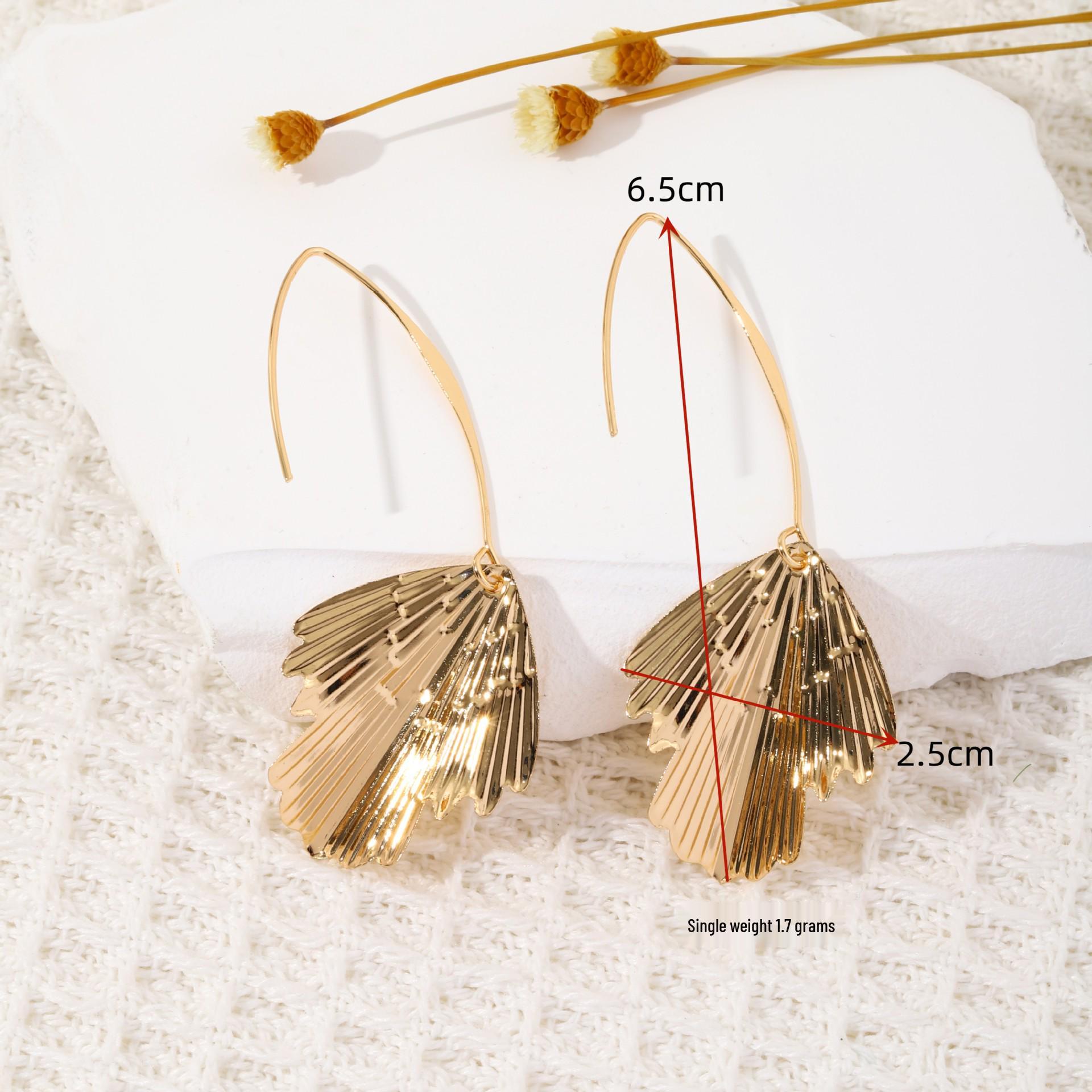 

Новые корейские серьги-капли с листьями гинкго: Элегантный, Простой, Летний Стиль для Женщин