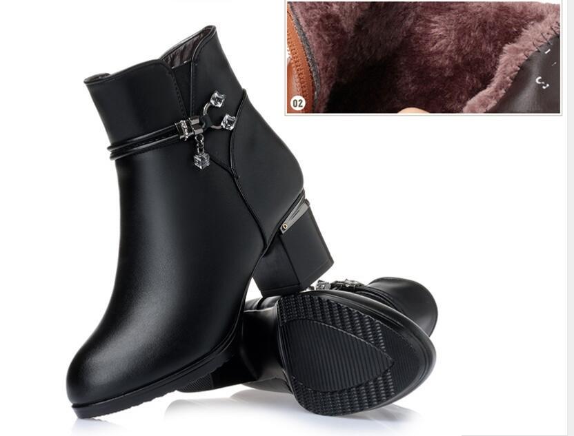 

Женские сапоги женские сапоги из натуральной кожи Ботильоны из натуральной кожи на высоком каблуке зимние сапоги из толстой шерсти бесплатная доставка 43