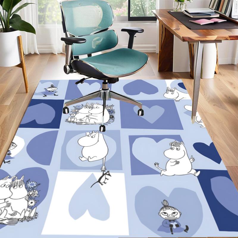 the Moomin Design Area Rug - Non-Slip, Soft & Cozy Floor Mat for Living Room, Bedroom, Office - Indoor/Outdoor Decorative Carpet