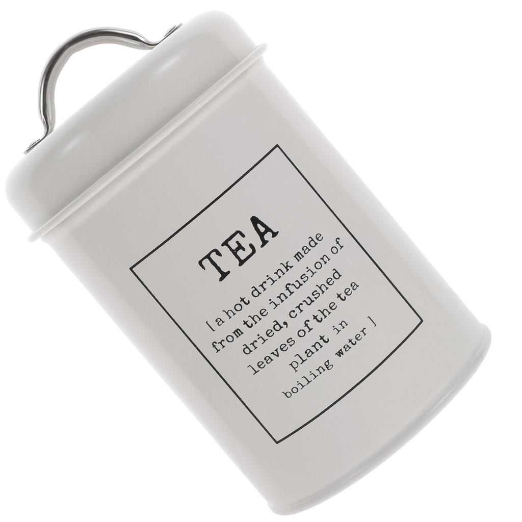 Iron Airtight Tea Coffee Sugar Canister Storage Jar Kitchen Counter Farmhouse Decor Large Capacity Metal Food Container