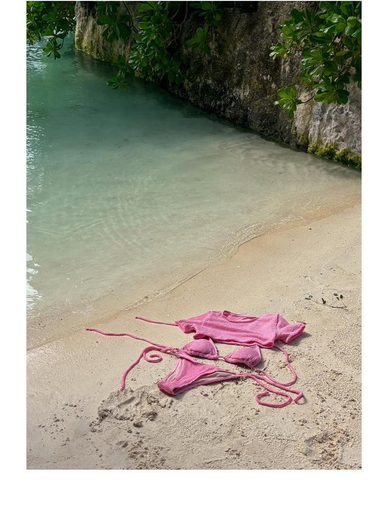 2025 Elegantes Rosa Dreiteiliges Sexy Bikini-Set für Frauen - Schicke Resort-Bademode