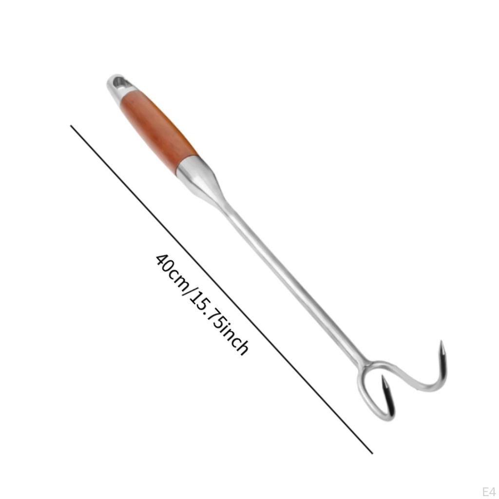 304 Stainless Steel Meat Hook, BBQ Hook,Handheld Food Turner Portable for Meats Roasted Duck Steak