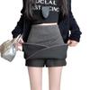 New Autumn/Winter 2025 Sequin Tweed High-Waisted Irregular Slim A-Line Skirt
