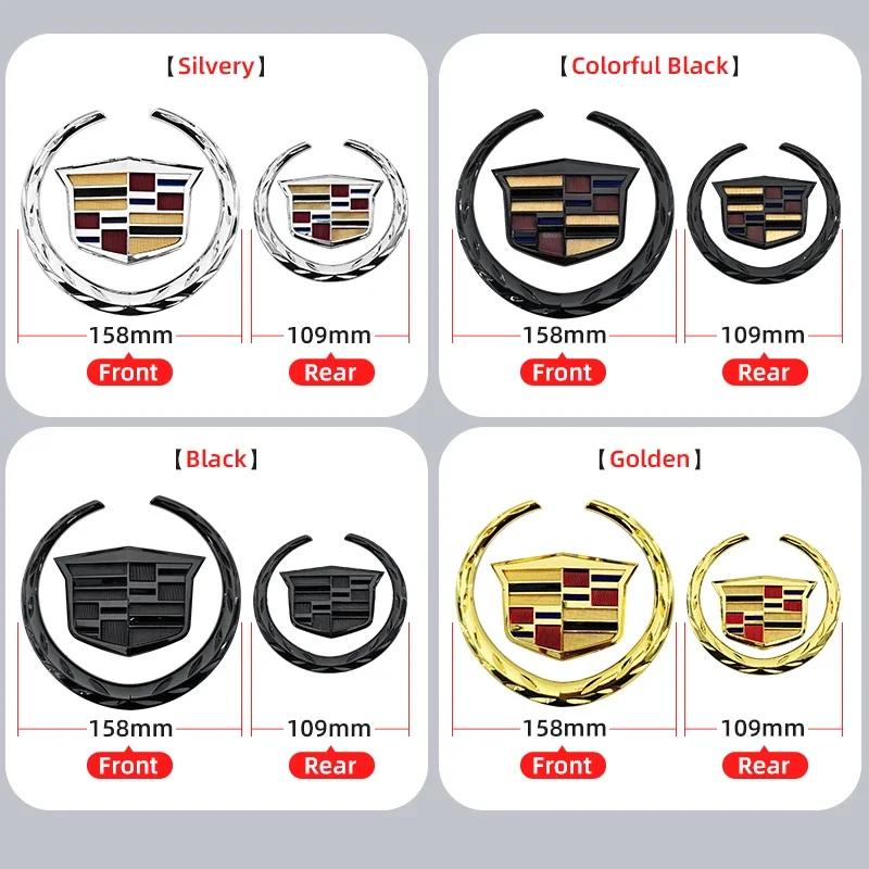 Car Rear Trunk Boot Front Head Grille Badge ABS Plastic Chrome 3D Logo Emblem for Cadillac SRX ATS XTS Auto Sticker Accessories