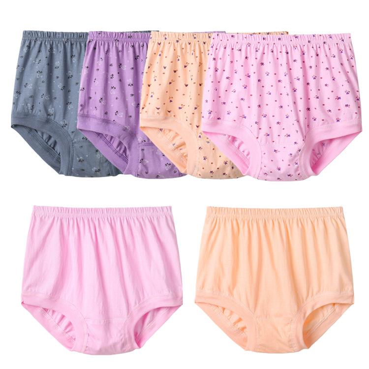 Women's Big Size Briefs Cotton Underwear Middle-aged and Elderly Panties Ladies Breathable Panty M L XL 2XL 3XL 4XL 5XL