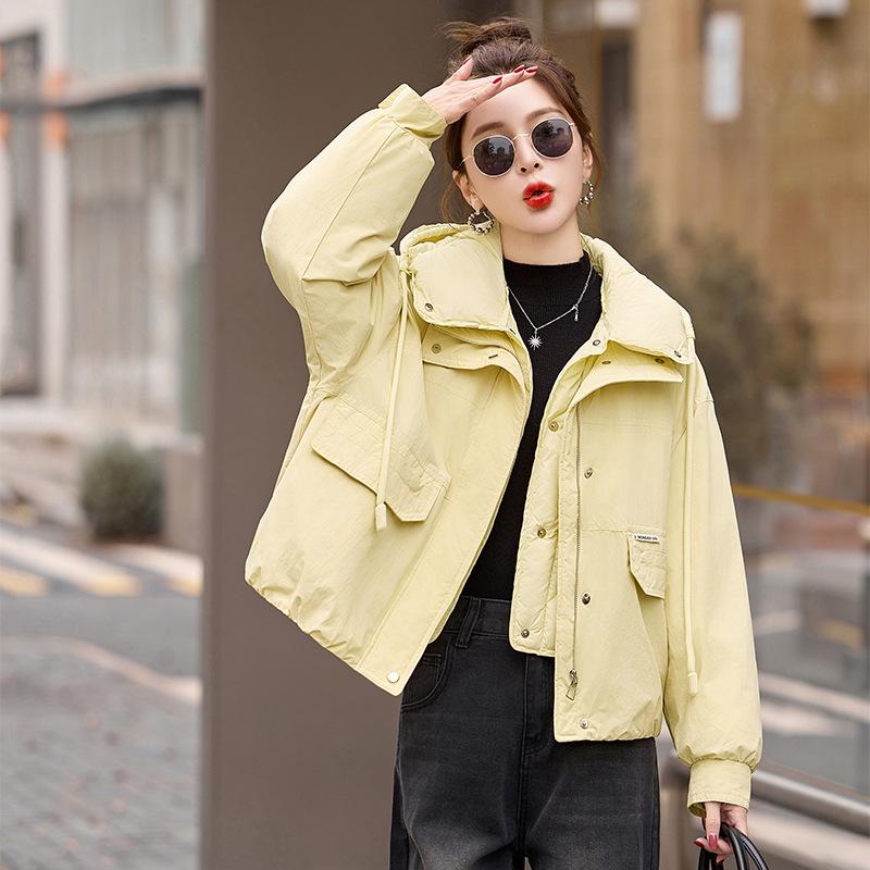 

2024 Women s Hooded Loose Fit White Duck Down Jacket - Casual Winter Fashion Outerwear S (85-115 Jin)