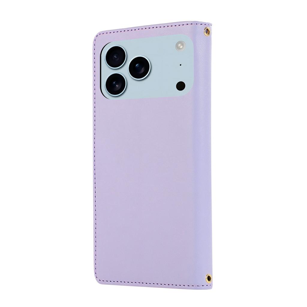 For iPhone 17 Pro Max Case Multi Card Slots Zipper Rhombus Leather Phone Cover with Wrist Strap