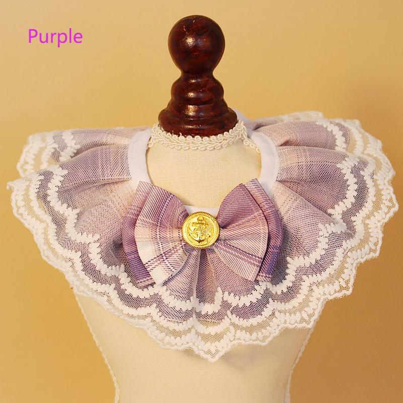 

Christmas pet bib with lace trim cute beautiful bow cat collar headband cat circle small dog scarf XS（old）