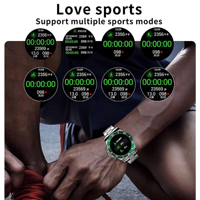 Green Water Ghost Smartklokke AW12 Bluetooth-samtale IP68 Vanntett Sportsklokke Aktivitetsarmbånd Menn Smartklokke For Android IOS
