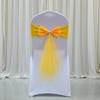 Wedding Chair Satin Sash Bow Tie Organza Ribbon Chair Sashes Stretch Bow Knot For Dining Room Banquet Party Decoration Supplies