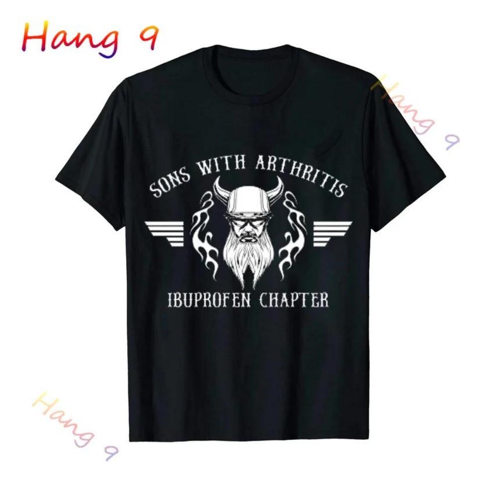 Söhne mit Arthritis Ibuprofen Kapitel Lustige Biker Schädel T Shirt Schwarz Vintage Herren Grafik T Shirts