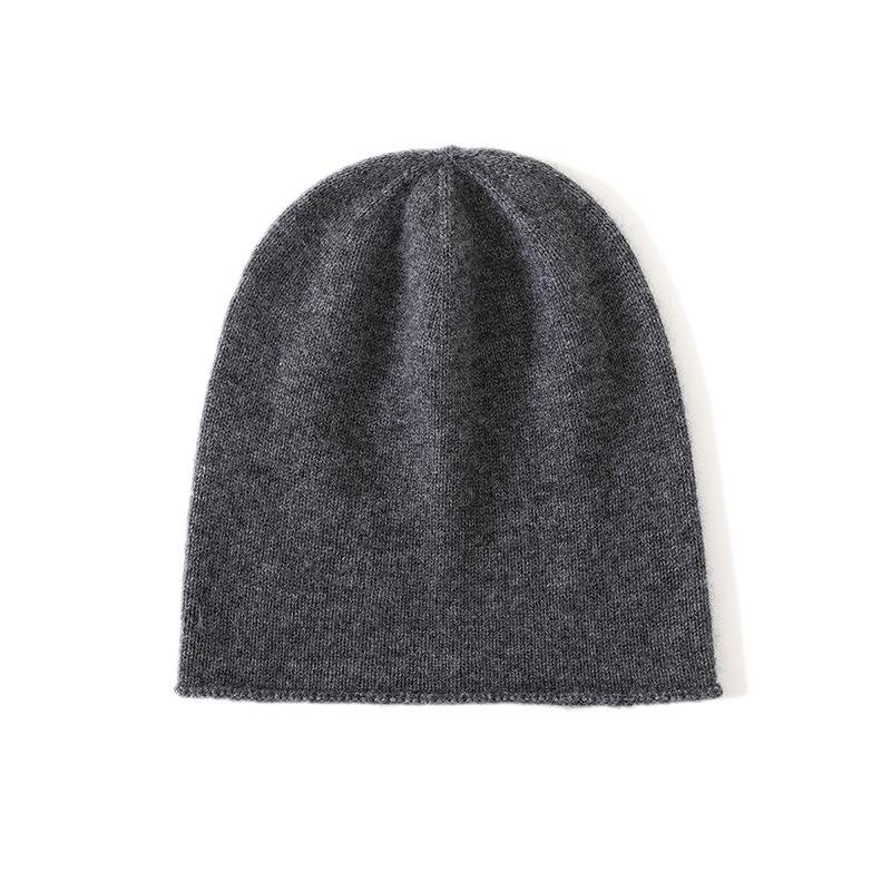 Super Morbido Cashmere Autunno e Inverno Nuovo Unisex Alta Gamma Colore Unito Ispessito Caldo Moda Lavorato a Maglia Cappello Casual