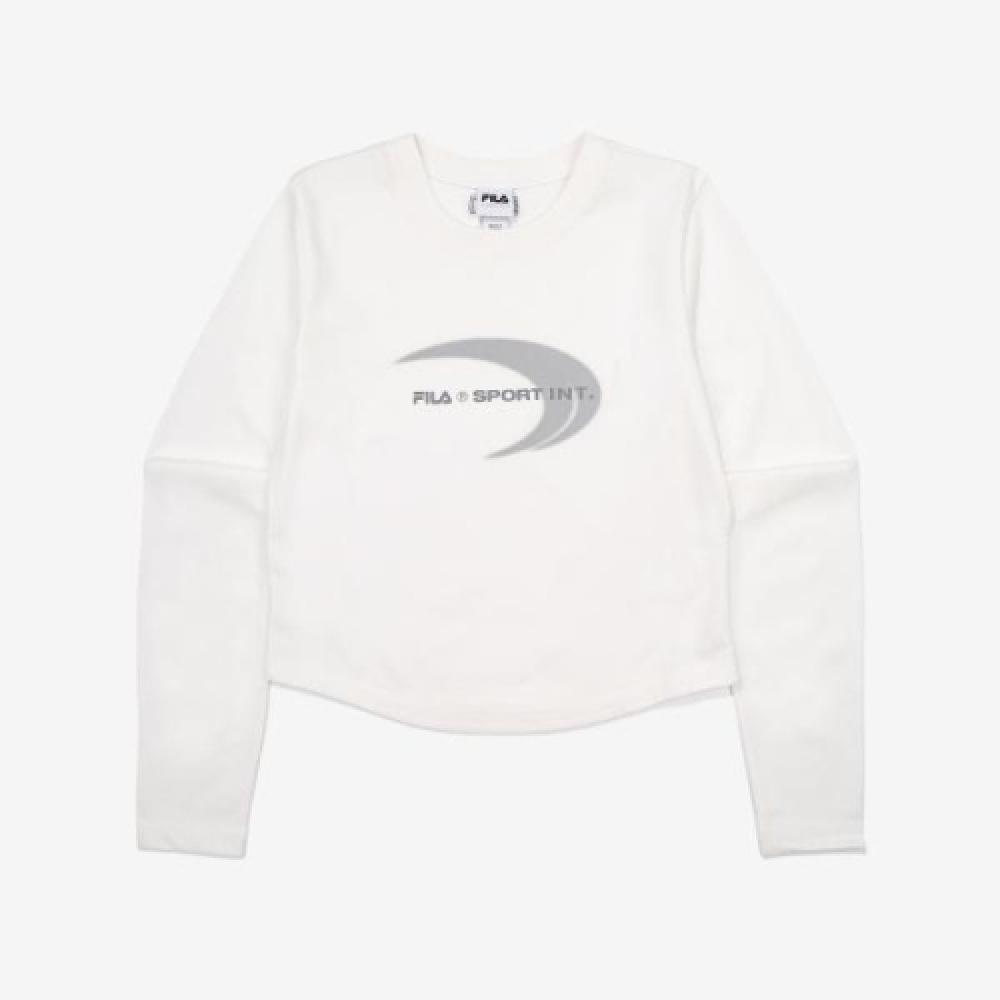 

Футболка FILA из смеси хлопка с длинными рукавами и рисунком FS2RLG1171FOWH