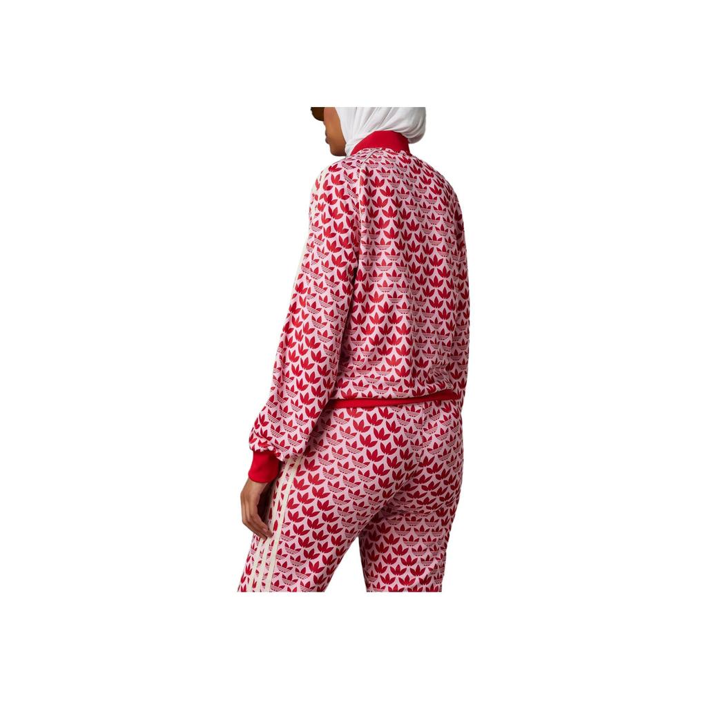 Adidas Originals 70S Logo All Over Print Zip Jacket Women Jacket Red IK7872