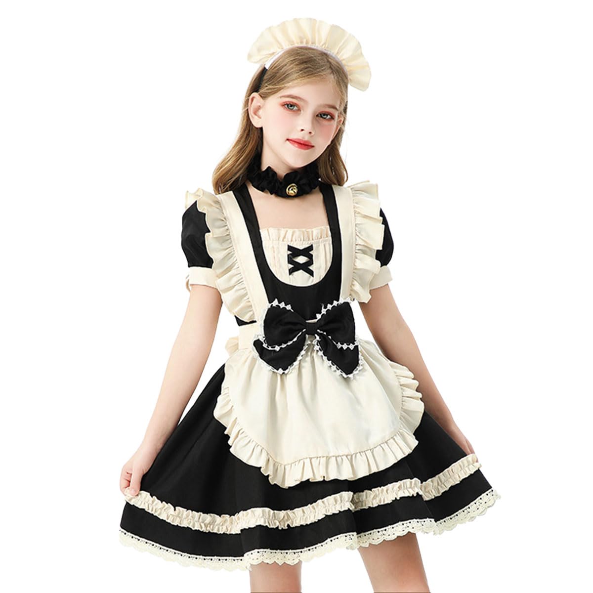 

Костюм горничной на Хэллоуин горничная дети костюм официантки [monoii] дети, косплей, костюм, наряд, чёрный