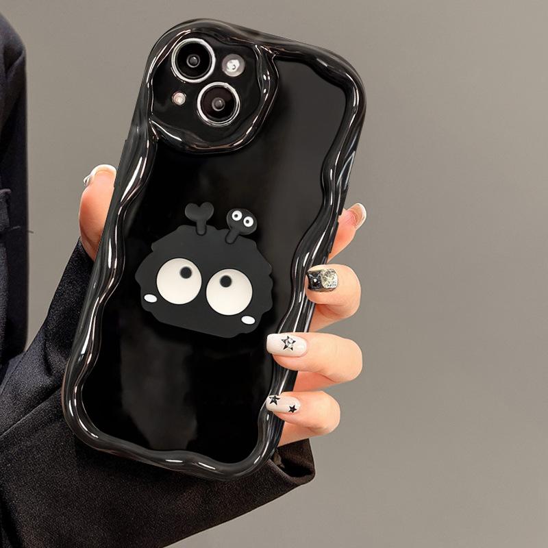 

Применимо к Apple 14promax Чехол для мобильного телефона iPhone 15/13 Трехмерный маленький угольный шар Кукла 12mini Силикон 78p iPhone 13 Pro