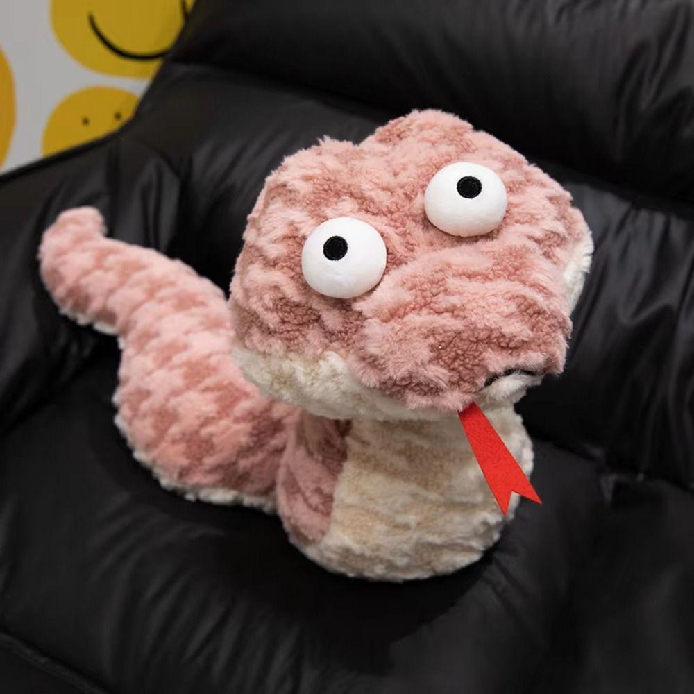Fluffy Cartoon Stuffed Animal 45-70cm Snake Appease Doll Big Eyes Snake Plush Toys  Home Decor