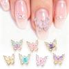 10Pcs 3D Spirit Butterfly Nail Art Charm Gradient Crystal Clear Radiant Butterfly Nail Ornament DIY Exquisite Nail Accessories