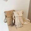 Artistic Pastoral Style Retro Straw Crossbody Bag with Key Holder and Phone Pocket - 2025 Trendy Casual Woven Design