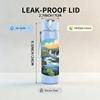 1PC Waterfall Mountain River Landscape Print 750ml Color Plastic Sports Water Bottle Leakproof Flip Straw Lid Suitable for Sports Office Home Use