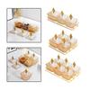Condiment Tray Serving Platter with Lidded Bowls Divided Snack Dishes Rack Fruit Dessert Organizer