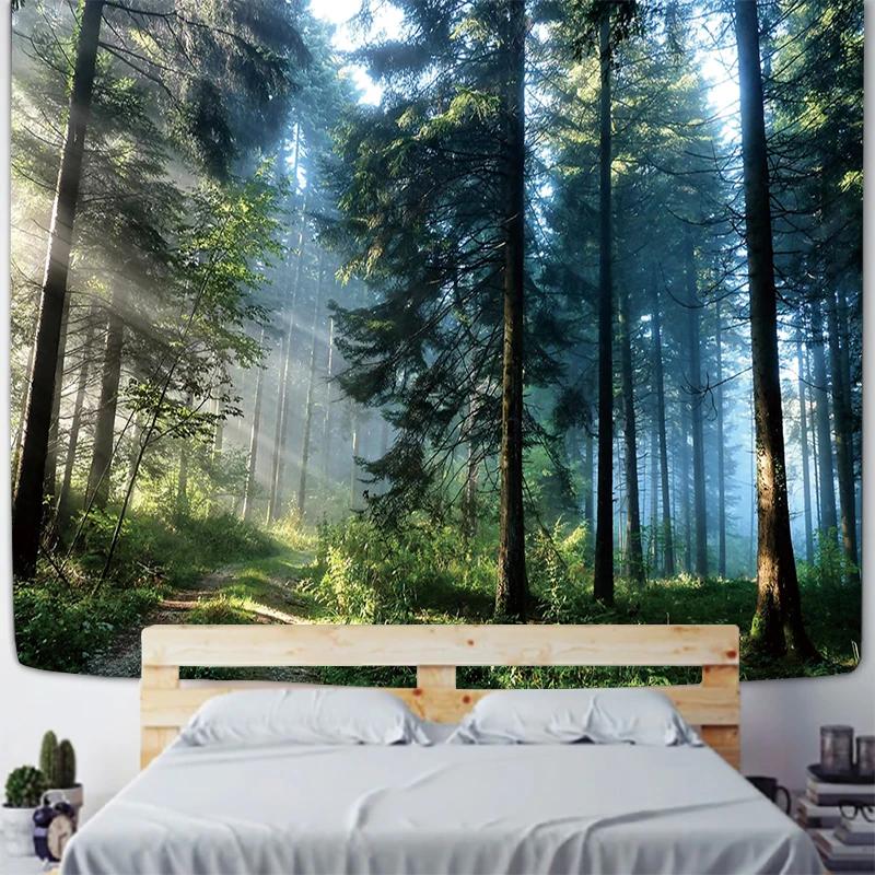 Forest Tree Scene Tapestry Room Wall Art Home Bedroom Aesthetic Y2K Decor Wall Hanging