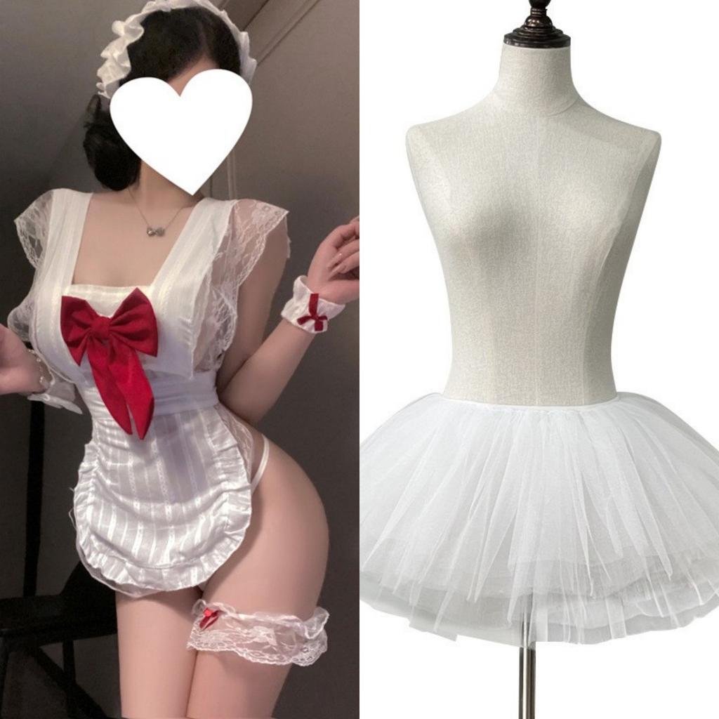 Sweet Sexy Pure Lace Bow Maid Cosplay Uniform Seduction Free Suit Female