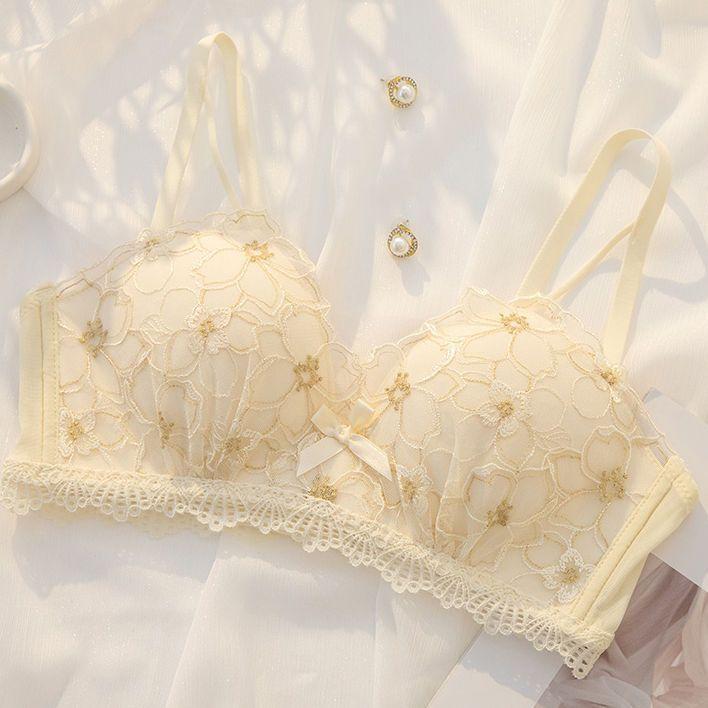 Big Breast Bras Floral Lace Push Up Bras For Women Adjustable Wireless Underwear Female Lingerie Fashion Girls Cute Bras