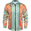 Men's European Baroque Pattern 3D Printed Shirt Long Sleeve Collar Hawaiian Casual Shirt Outdoor Party Minimalist Clothes Men