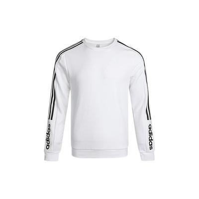 adidas Neo Basics Short Sleeve Logo Print Pullover Sweatshirt Men Tops White H45561