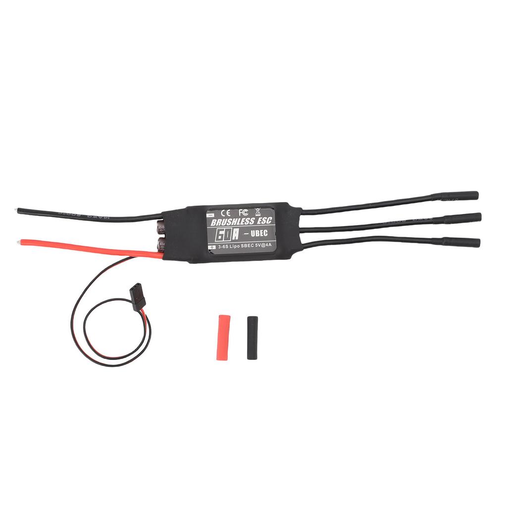 60A Brushless ESC for 3 to 6S LiPo Battery RC Brushless Motor Electric Speed Controller for DIY RC Airplanes Drones
