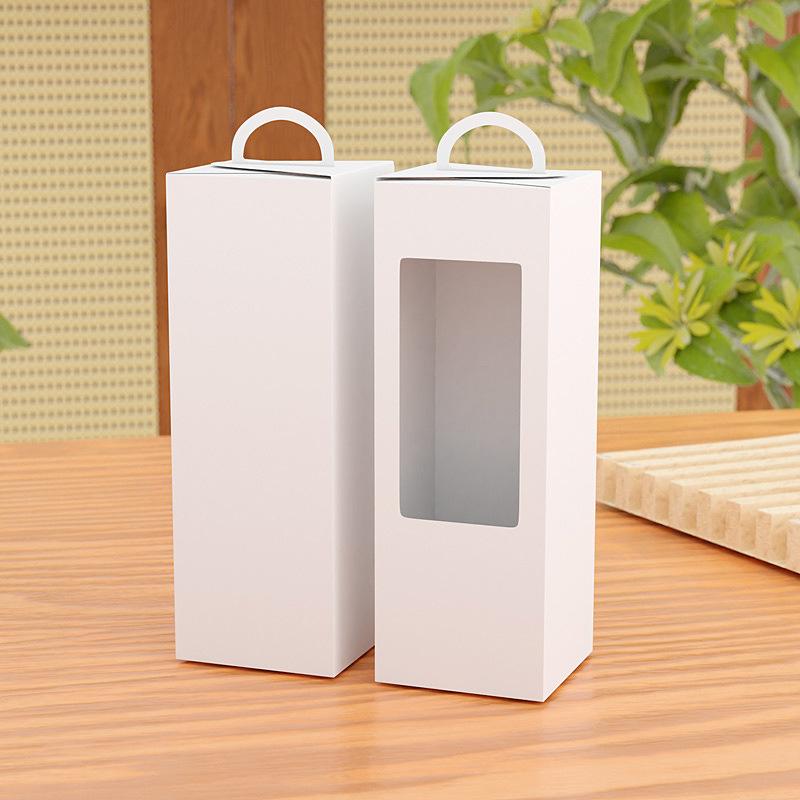 WTEMPO Transparent Window White Paper Gift Boxes Foldable DIY Daily Presents Display Packaging Boxes Suitable for Flowers and Dolls Gifts