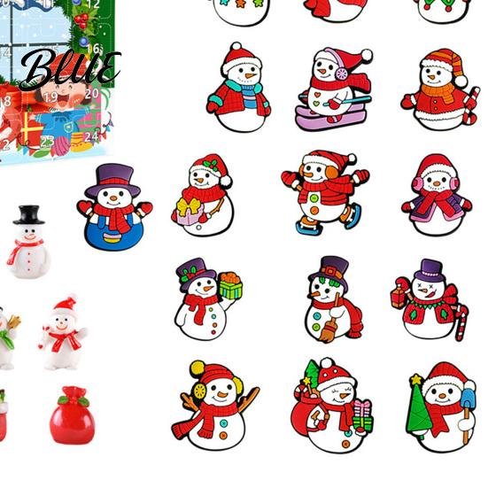 Advent Calendar for Set Kids 24-Day Countdown Christmas Snowman House Decor Xmas Gift Holiday 2D