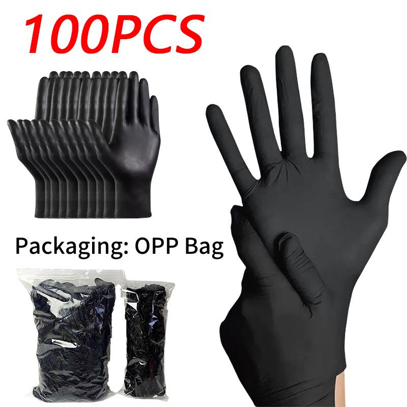 S/M/L/XL Black Nitrile Gloves Disposable Household Elastic Latex Free Waterproof Durable For Cleaning Household Chores Car
