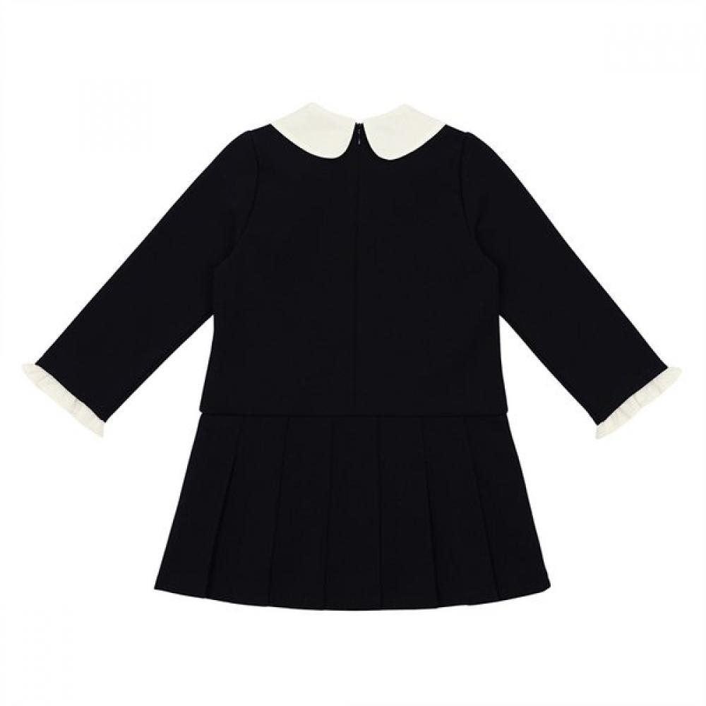Tiffany Black Decorative Collar Dress  T54kao020 