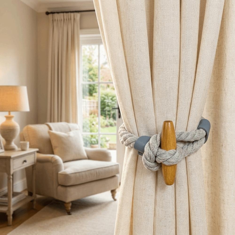 2Pcs Minimalist Curtain Buckles Adjustable Curtain Tie Rope Boho Curtain Tiebacks  Bedroom