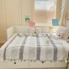 Small Ball Milk Velvet Blanket Household Winter Thick Flannel Bed Sheets Multi Functional Blankets The Office Nap Blanket Can Be Machine Washed