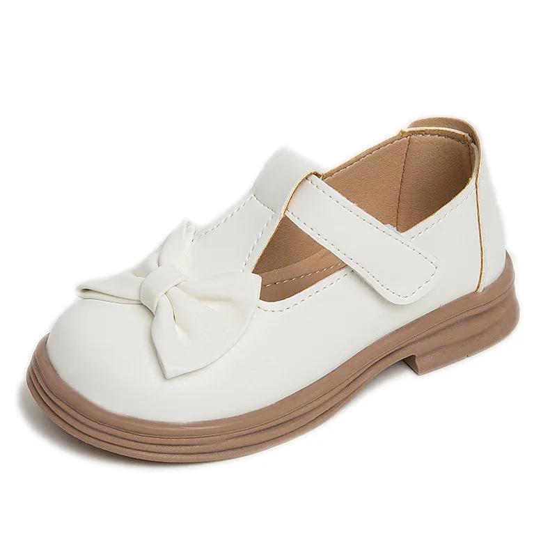 Spring Autumn New Arrival Girls Leather Shoes Fashion Kids Bow Princess Shoes Soft-Soled Mary Janes Drop-shipping