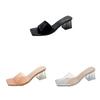 Modern Transparent Crystal Slippers For Women Summer High Heel Open Toe Wedding Shoes