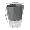 Automatic water supply planter for bottom water supply set of with water supply suitable for indoor and outdoor growing and dark gray houseplants,