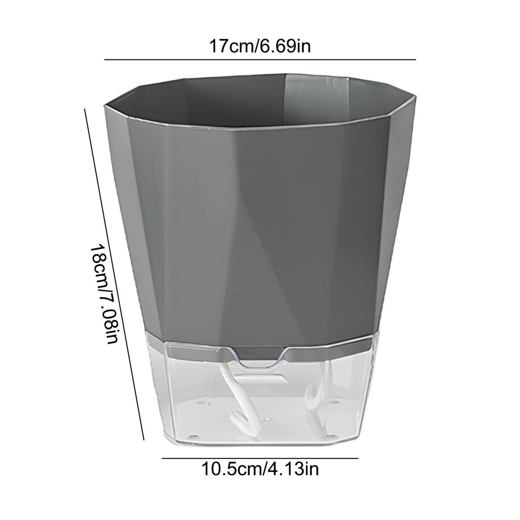 Automatic water supply planter for bottom water supply set of with water supply suitable for indoor and outdoor growing and dark gray houseplants,
