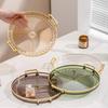 High-End Gold-Edged Acrylic Tray for Tea, Cosmetics, and Water Cups