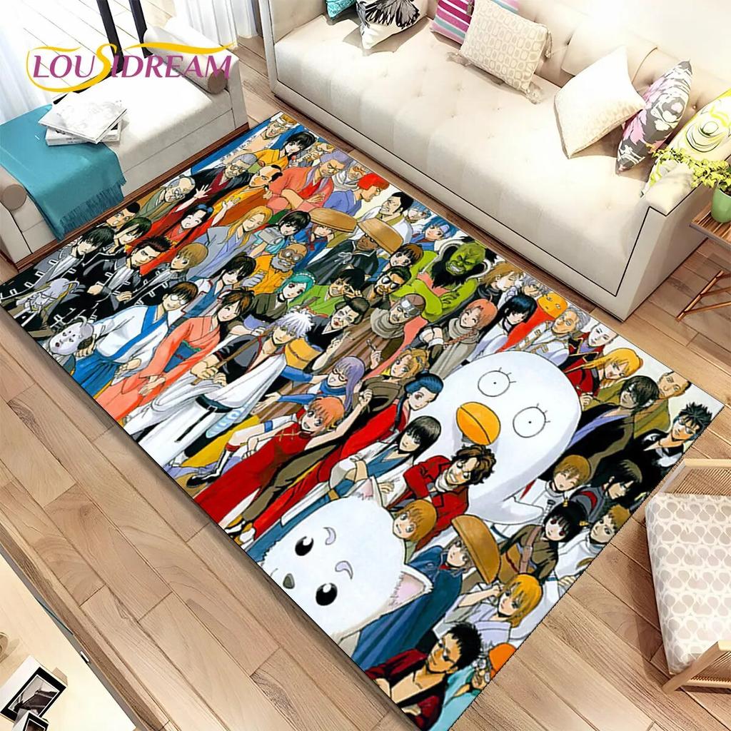 3D Gintoki Kagura Gintama Anime Area Rug,Carpet Rug for Living Room Bedroom Sofa Doormat Decoration, Kid Play Non-slip Floor Mat