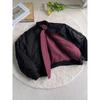 Premium Wine Red Reversible Velvet Bomber Jacket - Thick, Cotton-Padded MA1 for Winter