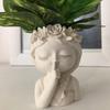 Geometric 3D Wreath Girl Gypsum Silicone Molds Storage Box Mold for Making Succulent Plant Pot Flower Pot Pen Holder