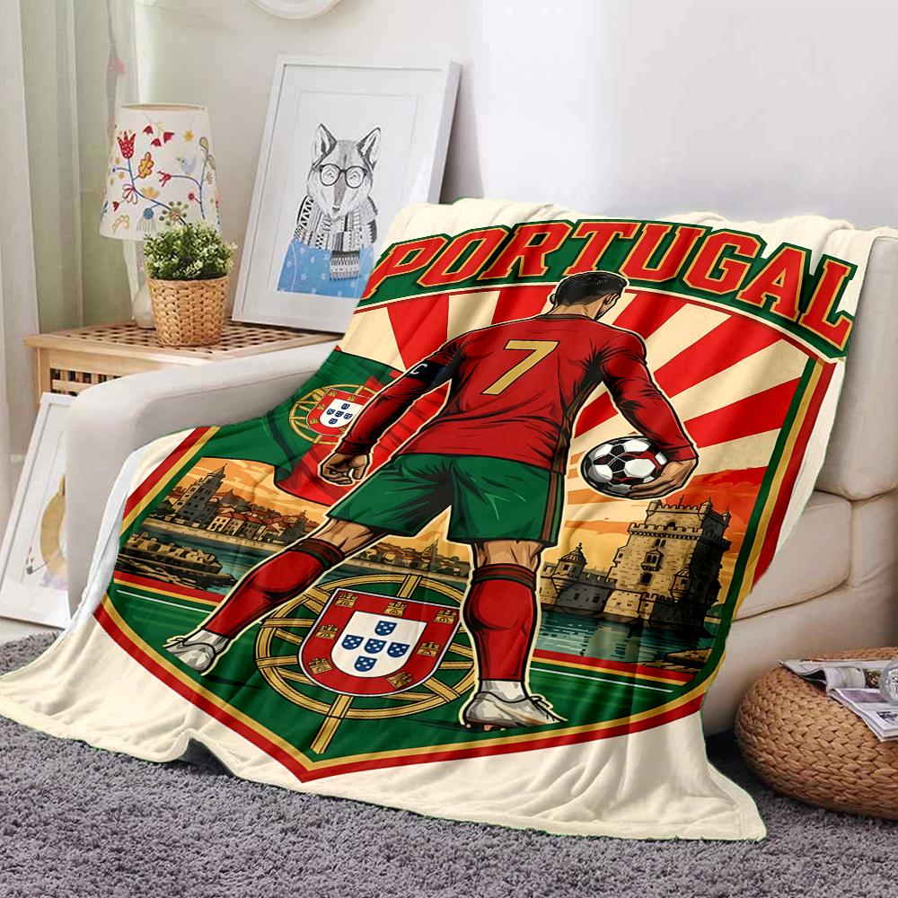 1pc Blanket - Cristiano Ronaldo Print Design,Lightweight Blanket for Sofa,Bed- Soft &Warm,Gift for All Seasons