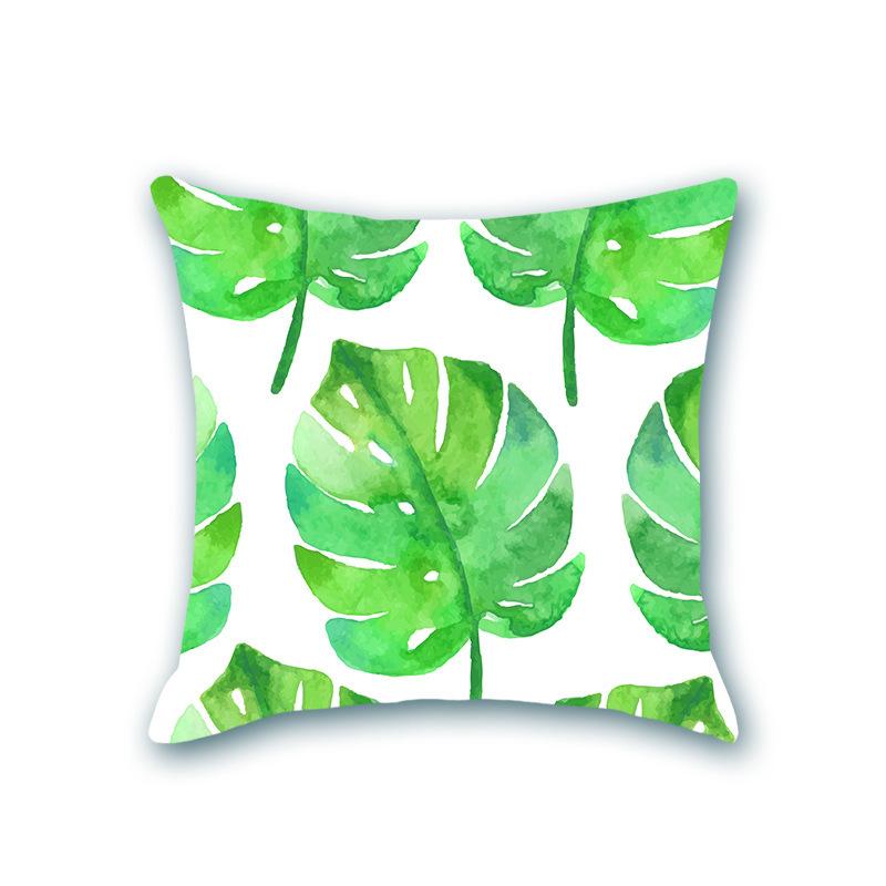 New Plant Print Decorative Imitation Super Soft Pillow Case Nordic Floral Sofa Office Bedside Cushion Cover